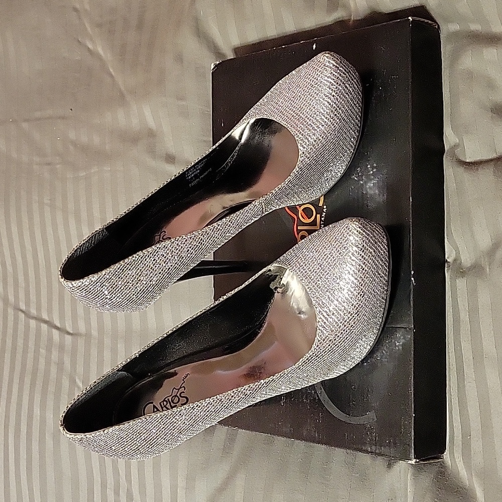 Platonic Silver pumps